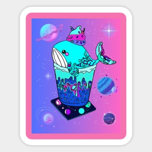 Galaxy Frappe Whale (purple/pink) Sticker